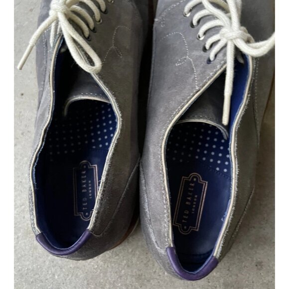 Ted Baker Men\'s Sz 10  Tich 3 Oxford lace Gray  shoes